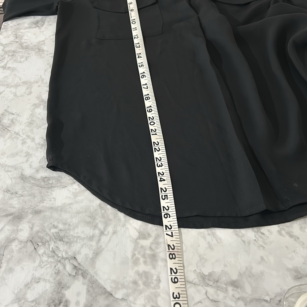 ANN TAYLOR WOMEN LONG SLEVEE PULLOVER BLOUSE OVERSIZED BLACK SZ - Picture 10 of 11